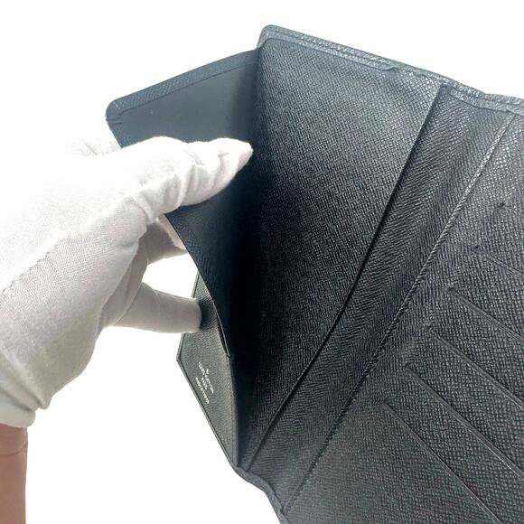 Louis Vuitton LV Taiga Leather Portefeuille Brazza Ardoise Men's Wallet Black - Picture 9 of 11